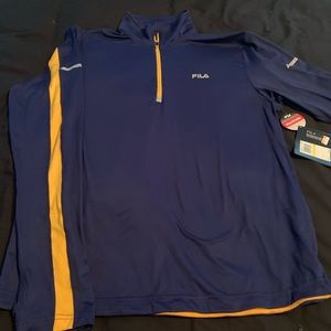 Fils Men's Yellow and Navy Quarter Zip NWT